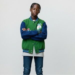 Disney Kids' Toy Story Green and Blue Varsity Jacket